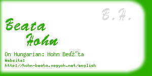 beata hohn business card